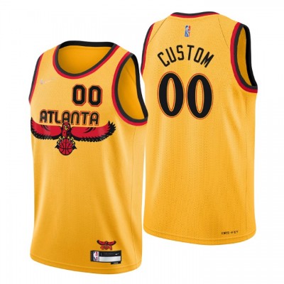 Atlanta Hawks Custom Men's Nike Gold 202122 Swingman NBA Jersey City Edition
